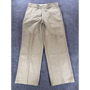 Vtg Y2K Dickies Loose Fit Double Knee Work Pants 34x30 Tan